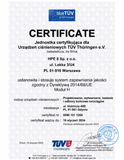 Certyfikat PED PL